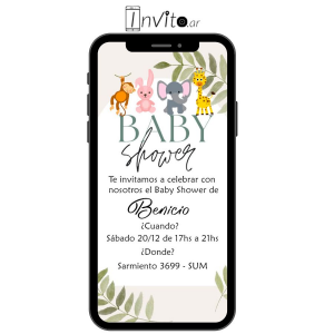 Pronto invitación digital Baby-Shower modelo bs1