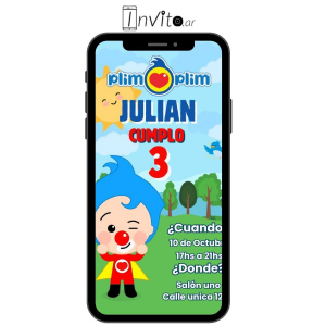 Pronto invitación digital cumpleaños Plin Plin modelo c14