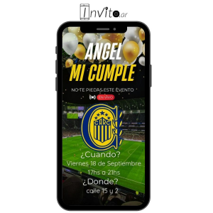 Pronto invitación digital cumpleaños Rosario Central modelo c23