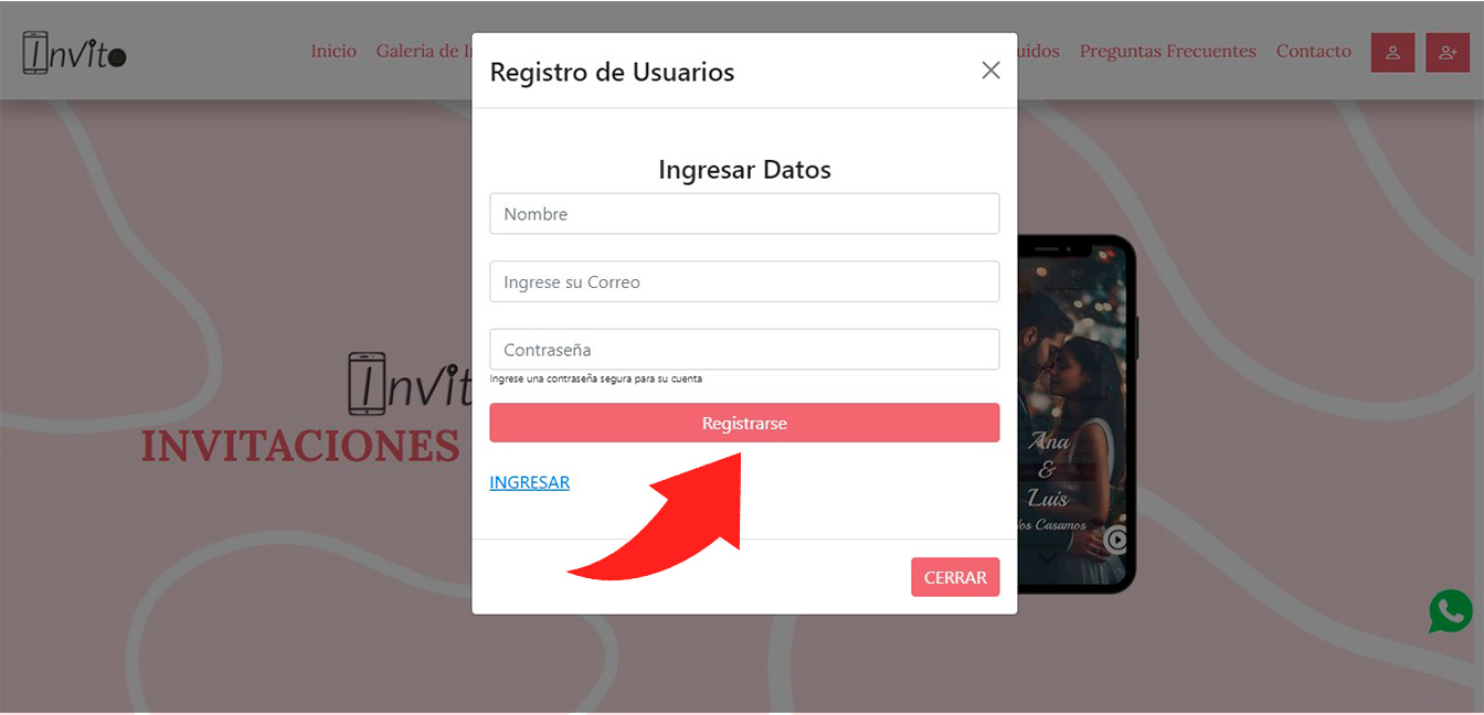 ingresa tus datos