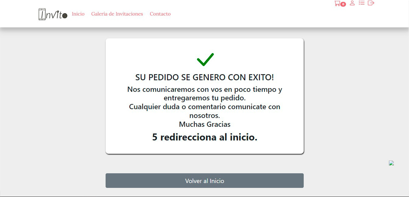 pedido generado con exito